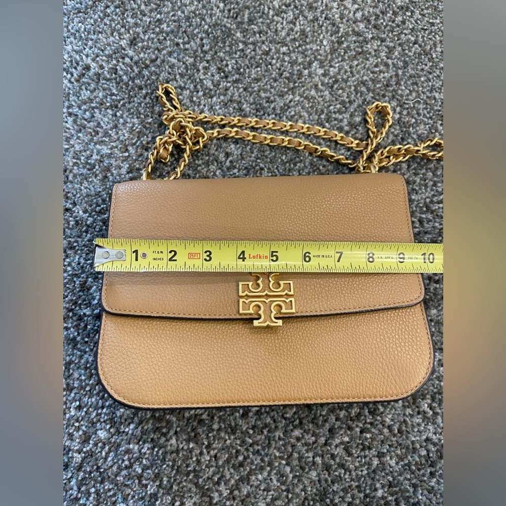 NWOT Tory Burch Britten Leather Shoulder Bag Tan Brown - Picture 2 of 10